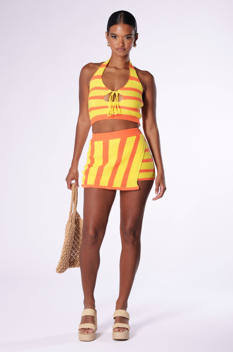 IN ANOTHER LIFE KNIT MINI SKIRT