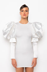 IT'S THE SLEEVES FOR ME BANDAGE MINI DRESS