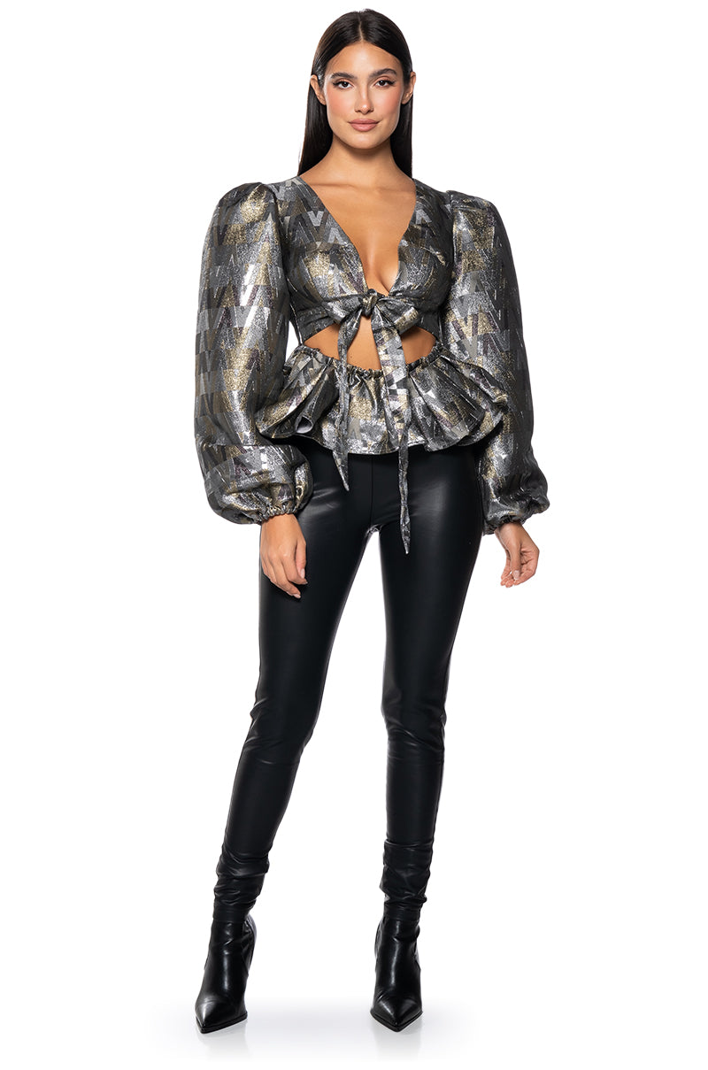 KENNA TIE FRONT BLOUSE