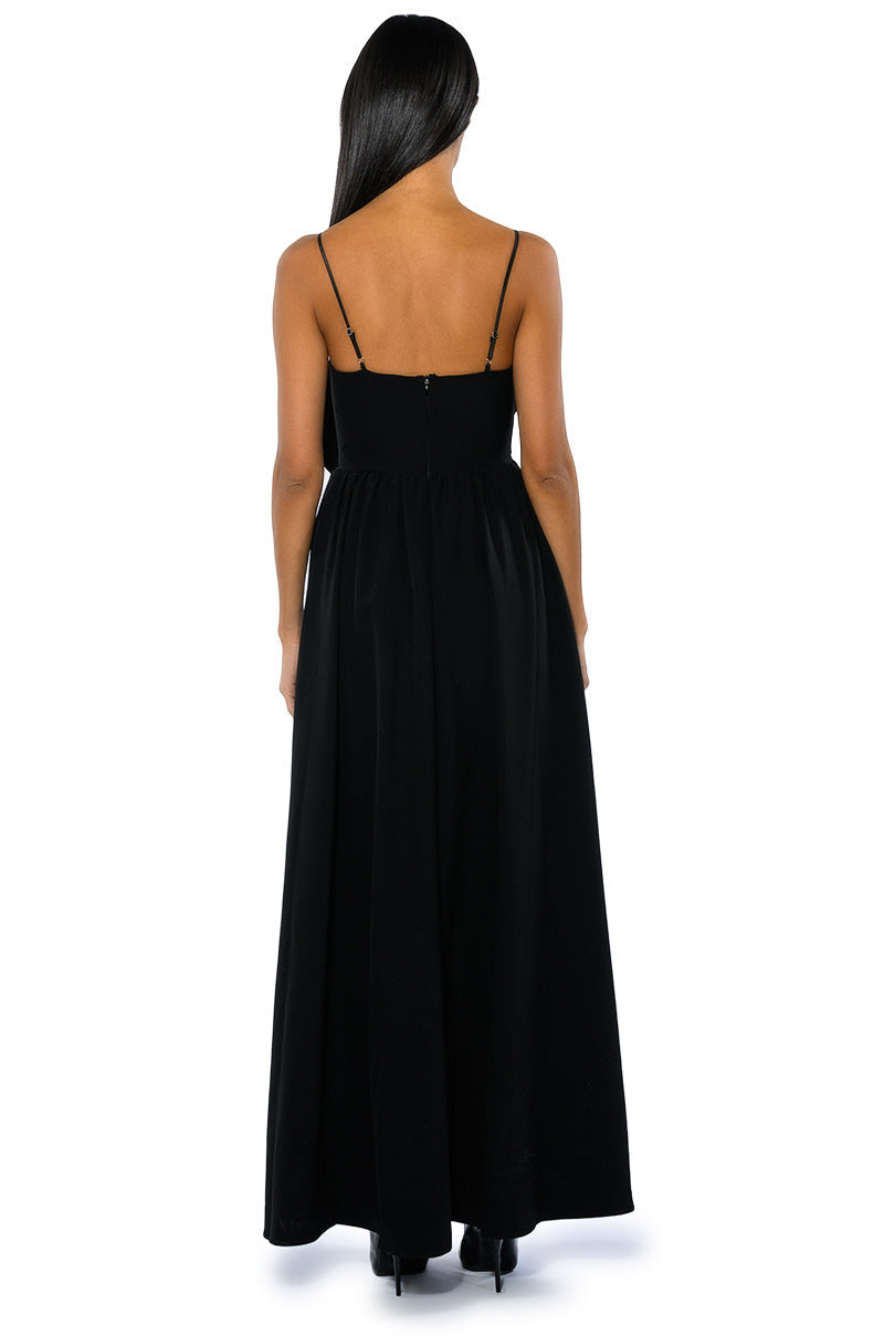 LA FLOR MAXI 3D ROSE DRESS WITH SLIT