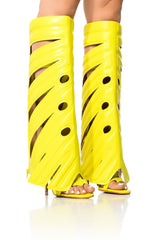 LEAF PLANT DESIGN GLADIATOR SANDAL IN LIME