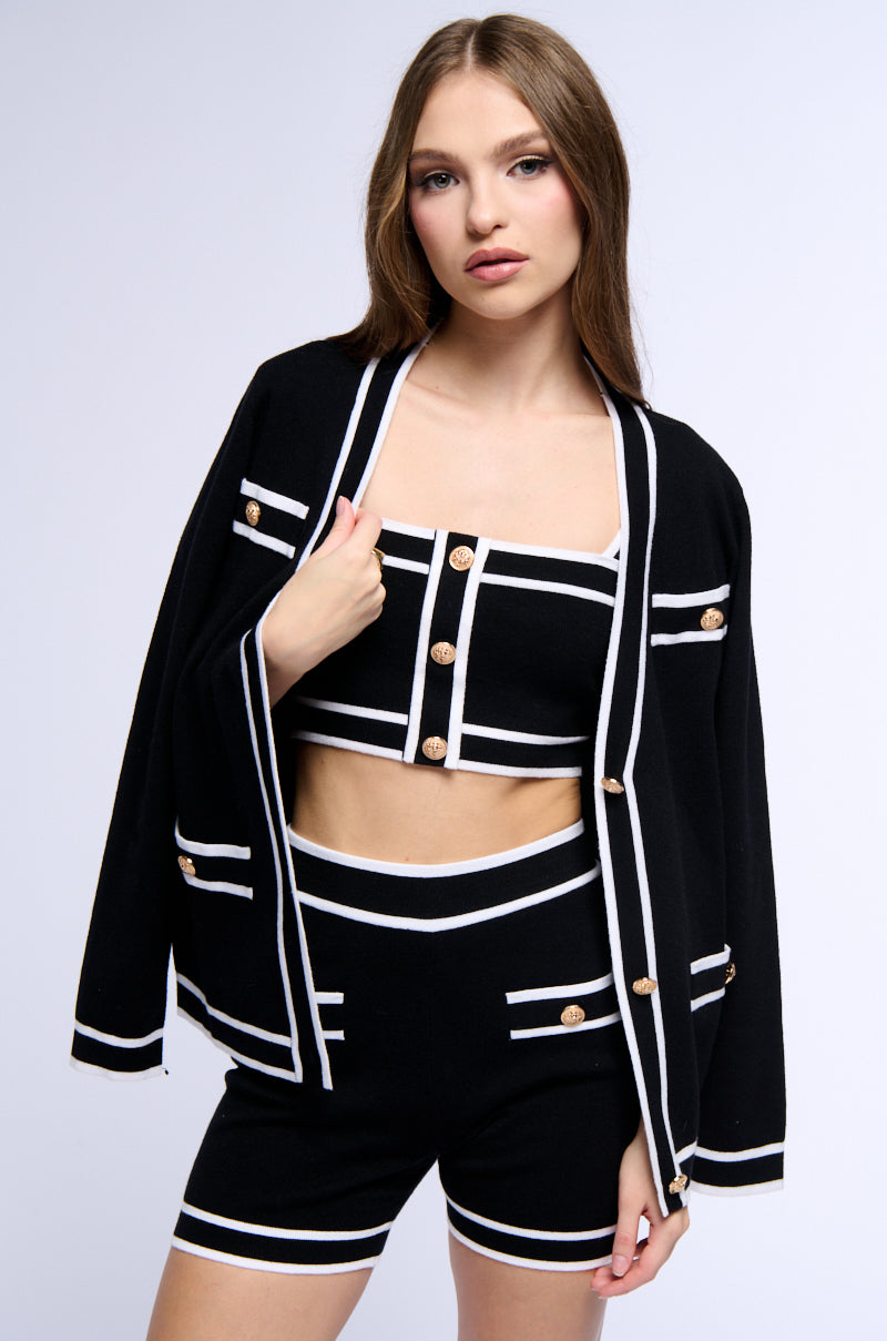 LEIGHTON CLASSY SWEATER KNIT BRALETTE IN BLACK