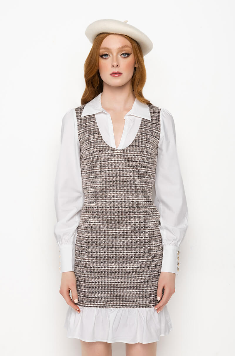 LEVEL UP COLLARED MINI DRESS