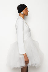 LIKEWISE BLAZER DRESS WITH TULLE SKIRT