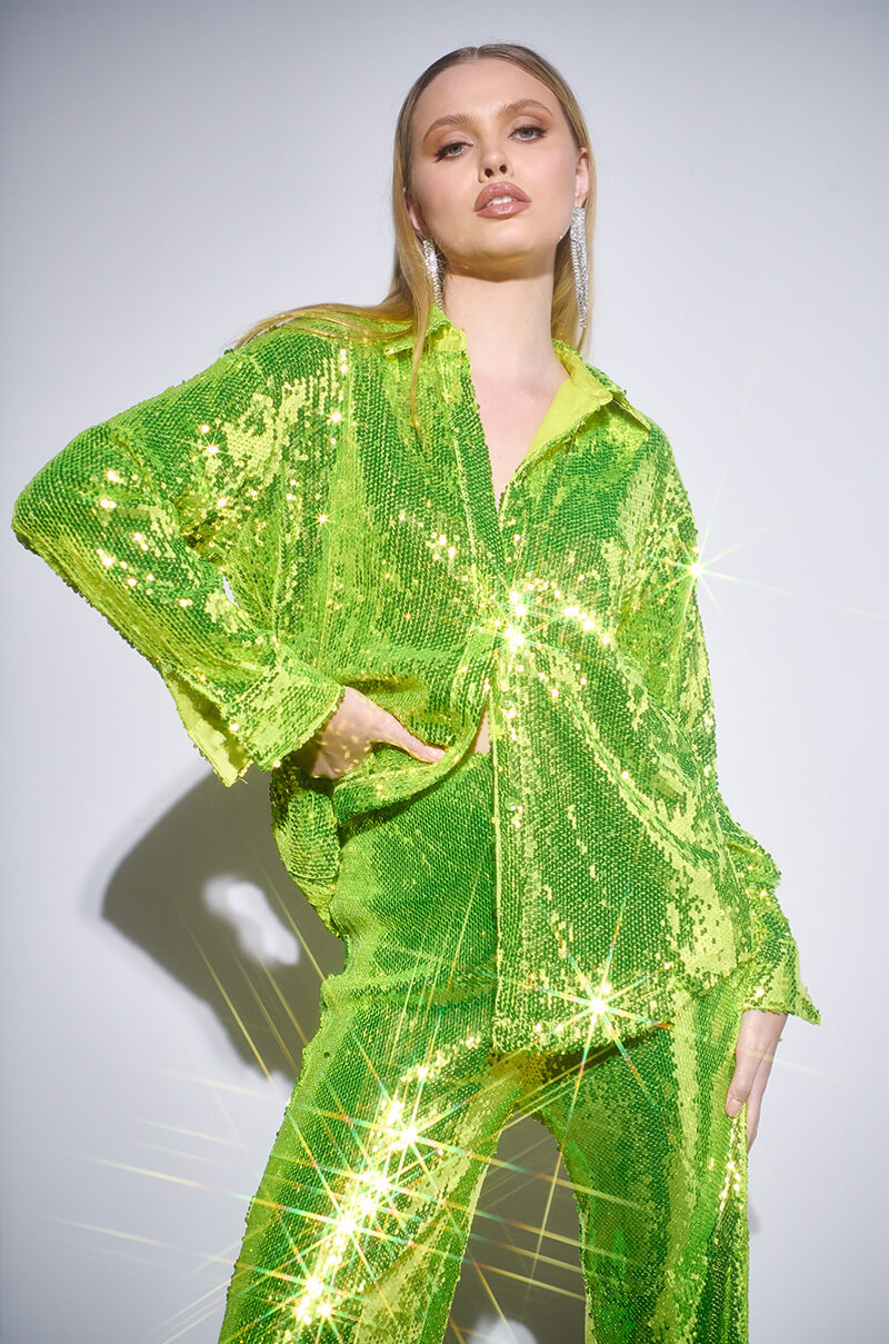 LIMEADE DREAMING SEQUIN SHIRT
