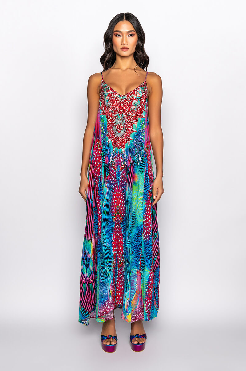 LIVE IT UP HALTER TOP MAXI DRESS