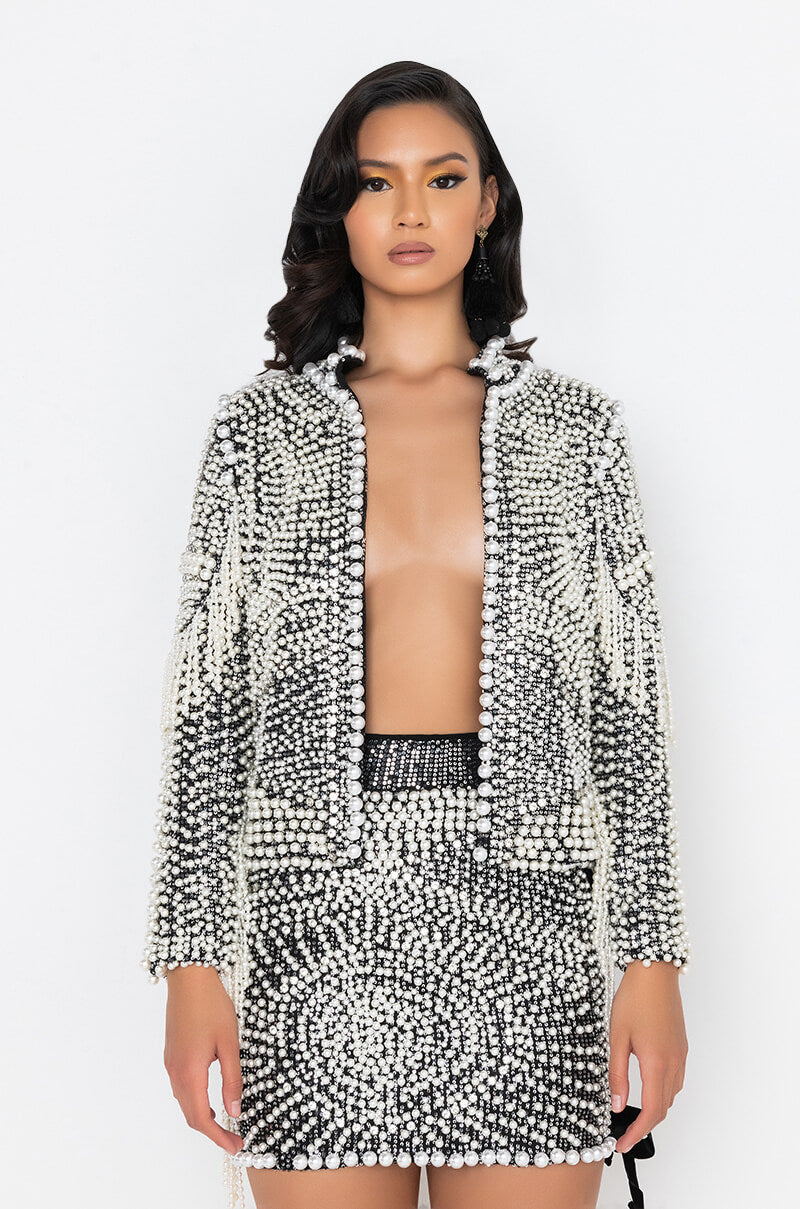 LUXE ALL OVER PEARL ALIX JACKET