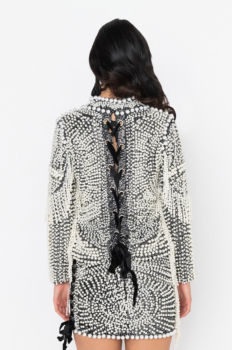 LUXE ALL OVER PEARL ALIX JACKET
