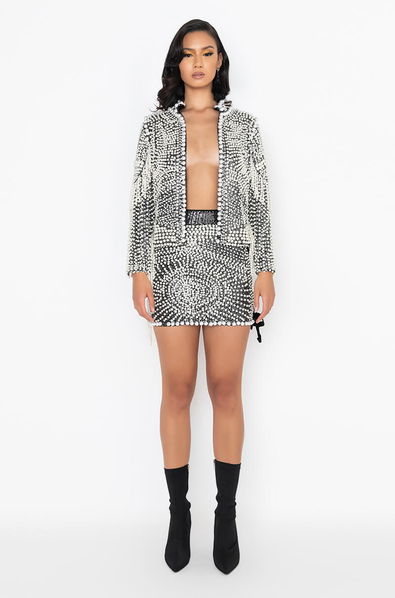 LUXE ALL OVER PEARL ALIX JACKET