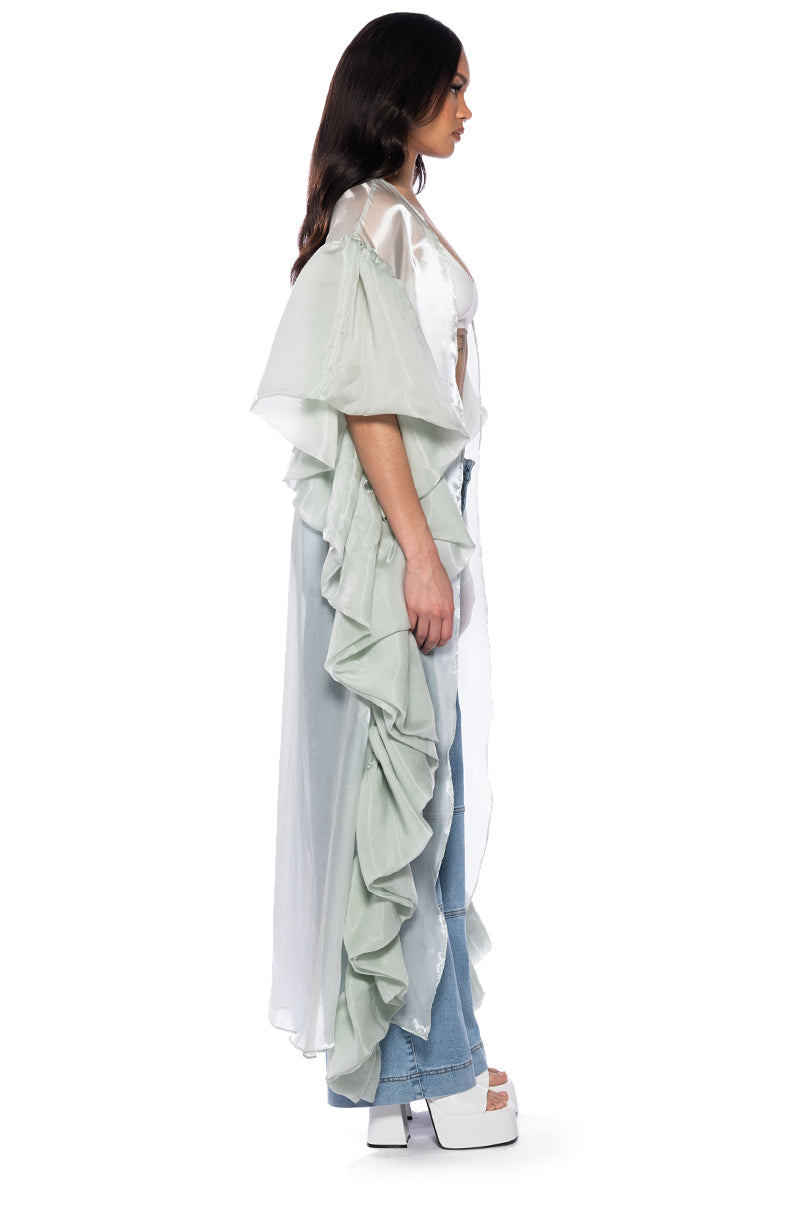 LUXE RUFFLE SLEEVE DUSTER