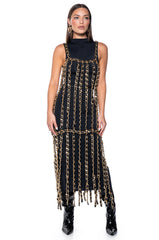 MARLOWE ALL OVER CHAIN MAXI DRESS