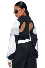 MEANS BUSINESS NYLON CUT OUT TOP