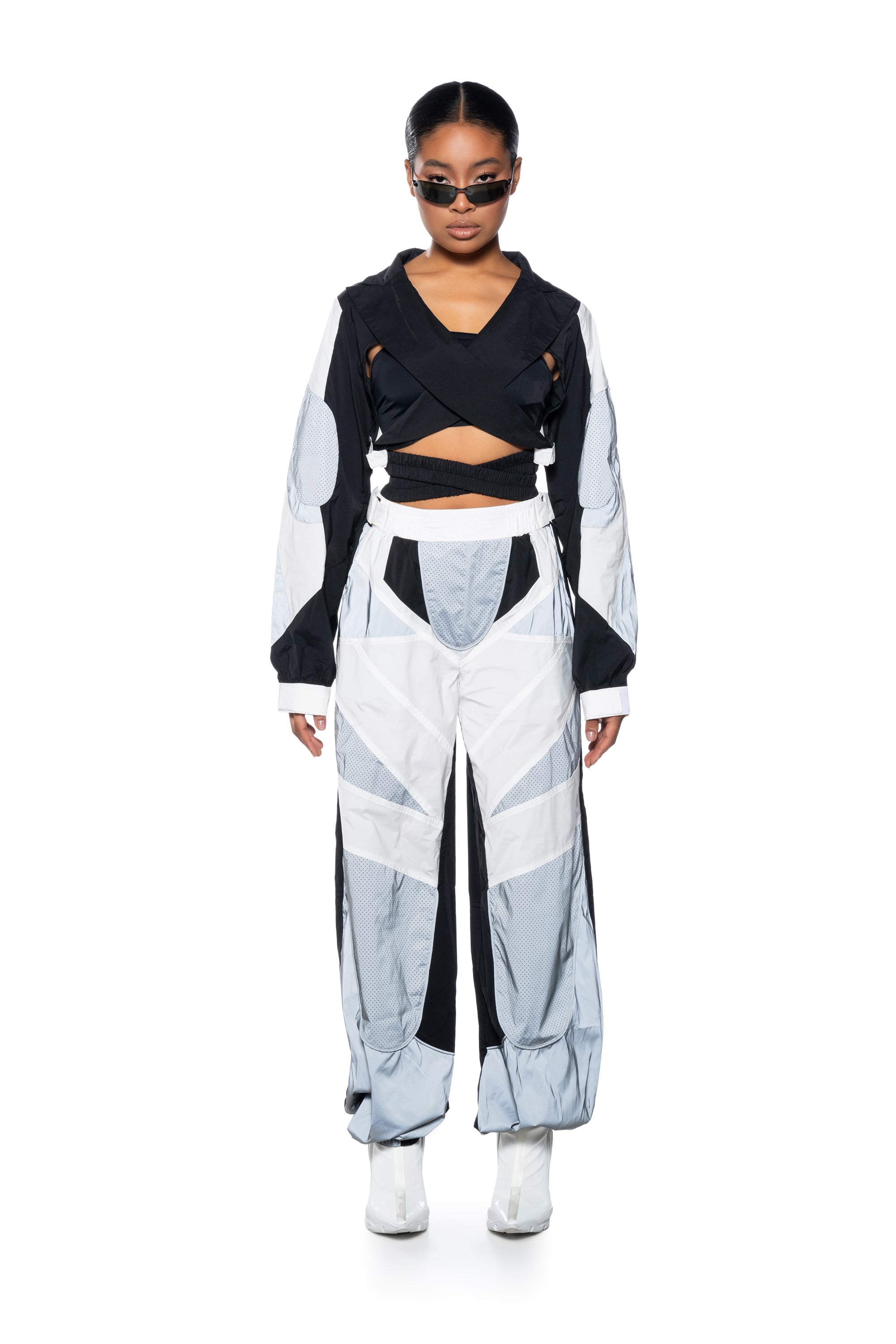 MEANS BUSINESS NYLON CUT OUT TOP