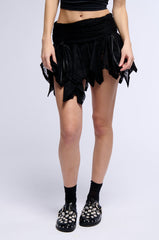 MICAH FLOUNCE MINI SKIRT IN BLACK