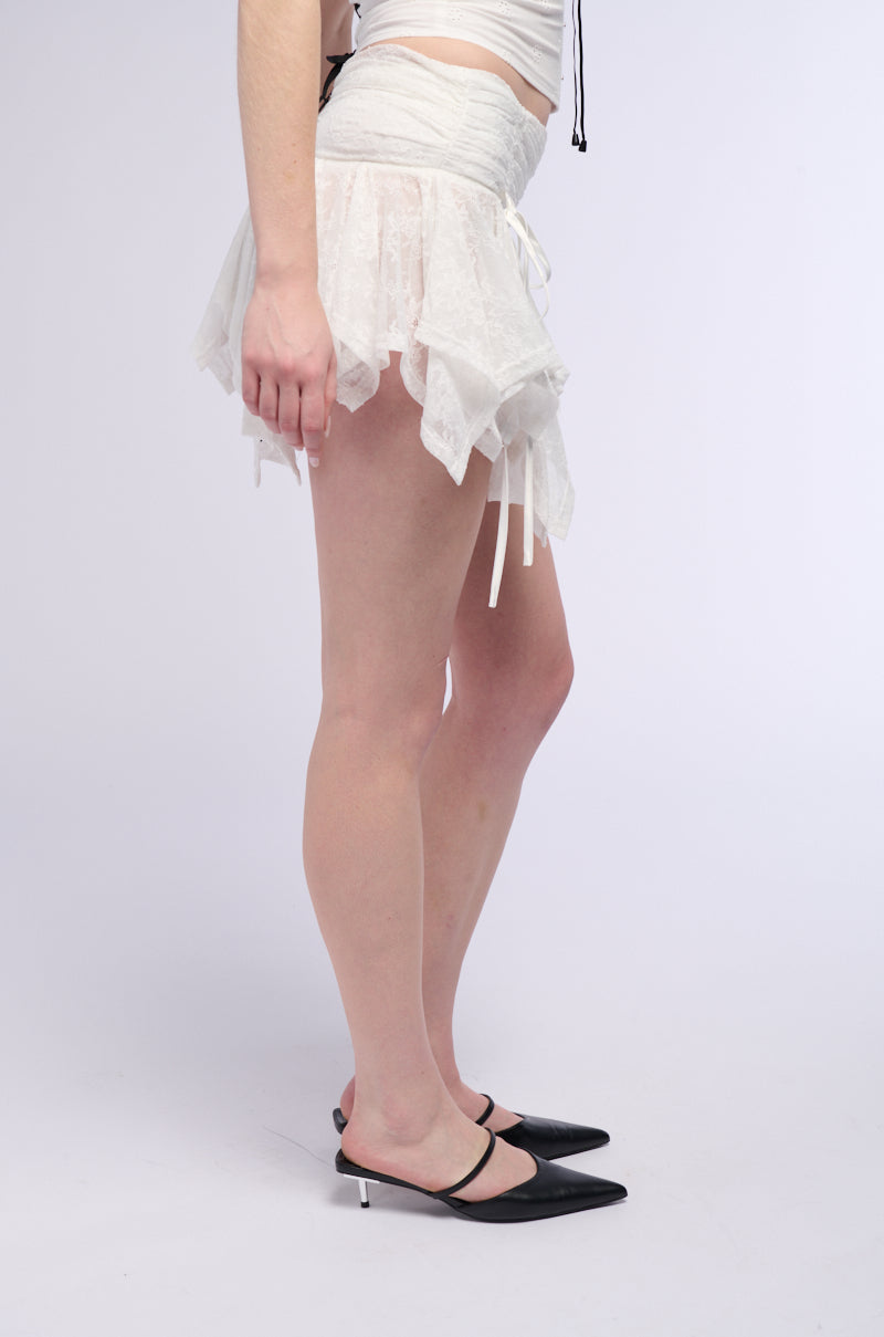 MICAH FLOUNCE MINI SKIRT IN IVORY