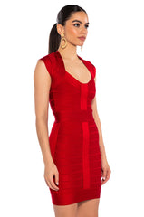 MILA CAP SLEEVE SOFT BANDAGE MINI DRESS