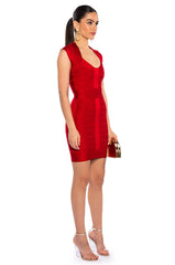 MILA CAP SLEEVE SOFT BANDAGE MINI DRESS