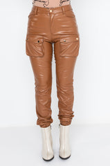 MILA FAUX LEATHER JOGGER