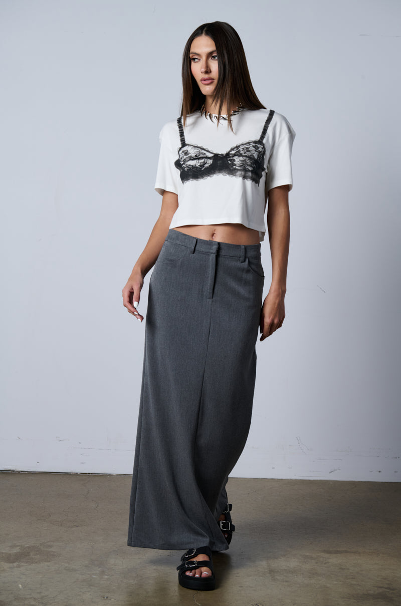 MINIMAL ELEGANCE WOVEN MAXI SKIRT
