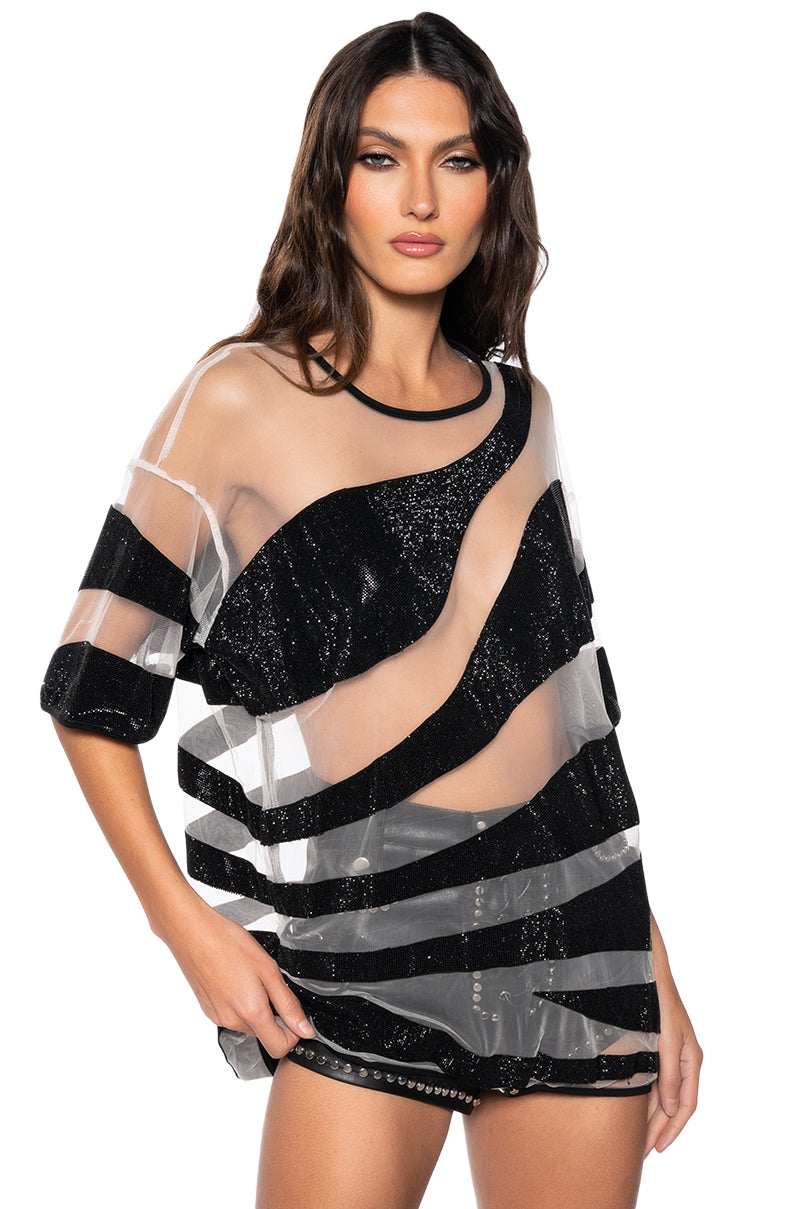 MIRACLES HAPPEN RHINESTONE EMBELLISHED SHORT SLEEVE T-SHIRT