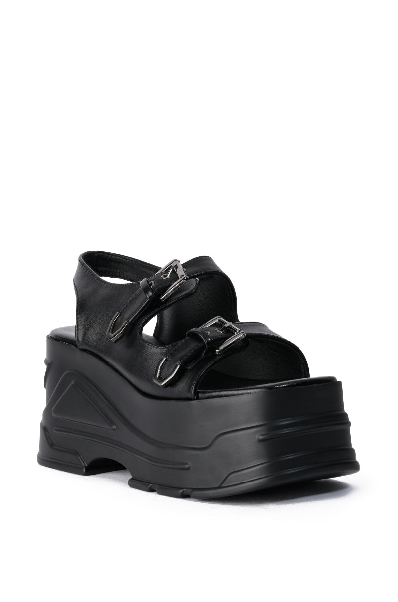 MONSTER JAM FLATFORM SANDAL IN BLACK