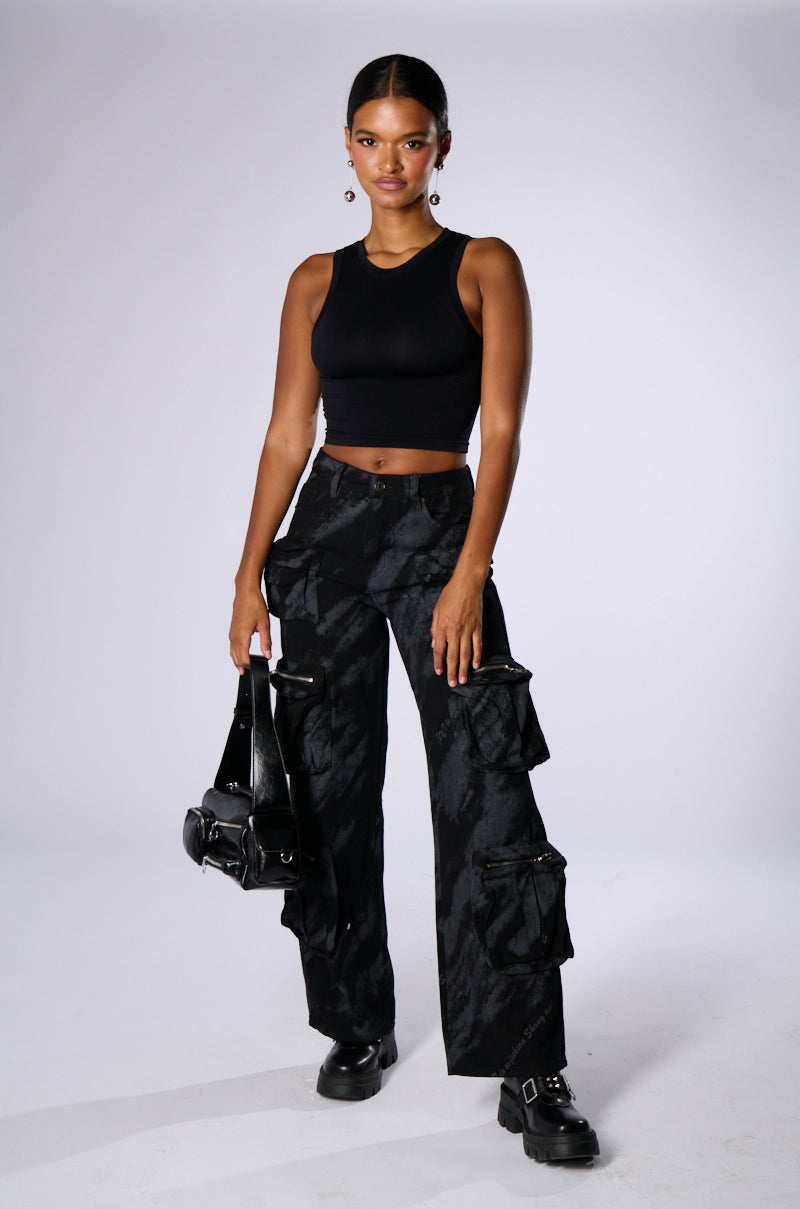 MOODY ATTITUDE PRINTED CARGO PANT