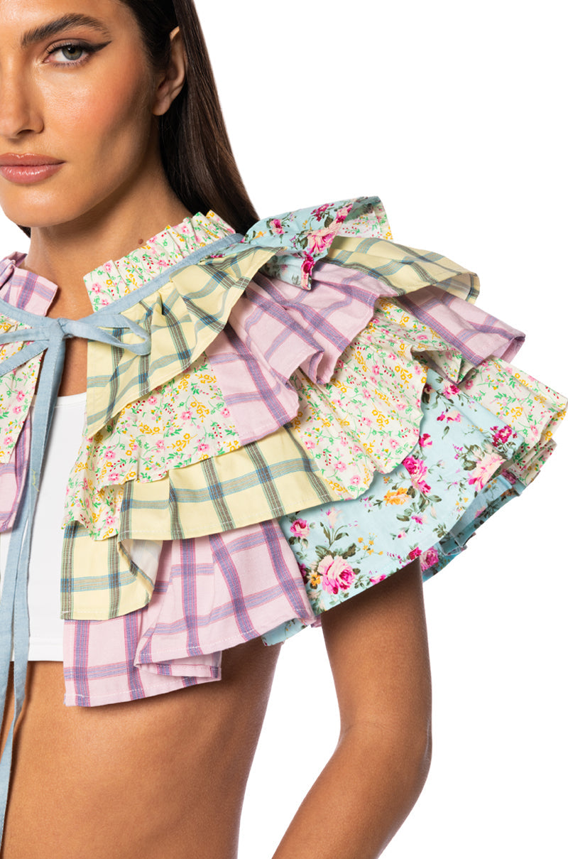MYLAH RUFFLED BOLERO TOP
