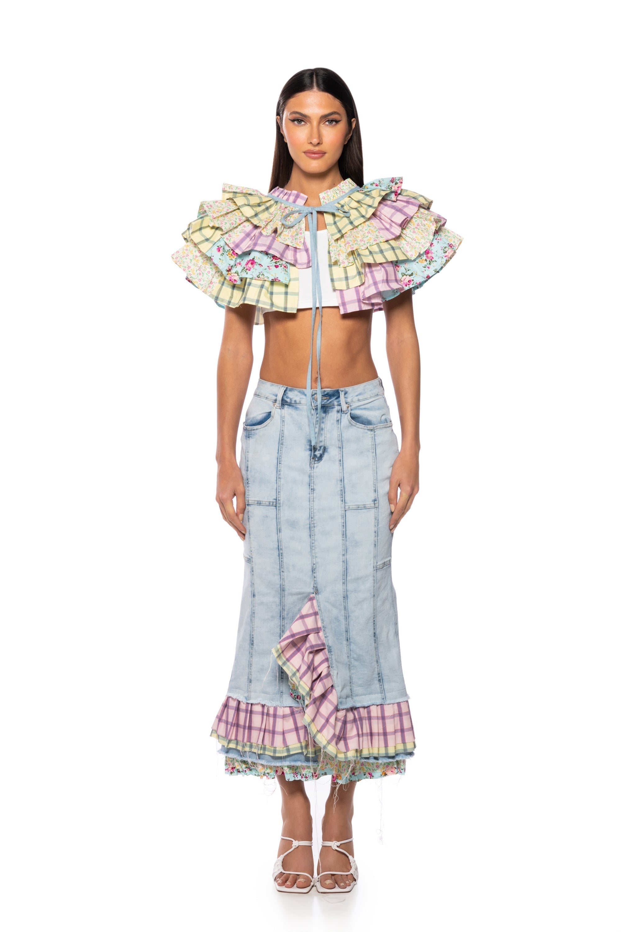 MYLAH RUFFLED BOLERO TOP