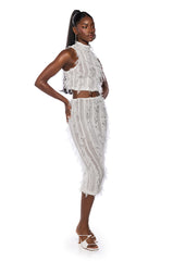 NAOMI MESH SLEEVELESS MOCKNECK TOP