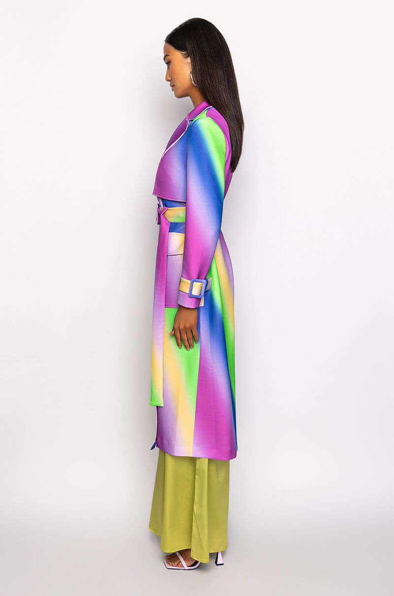 NO PLACE LIKE HOME OMBRE TRENCH JACKET