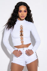 CATHERINE CHAIN DENIM SHORTS