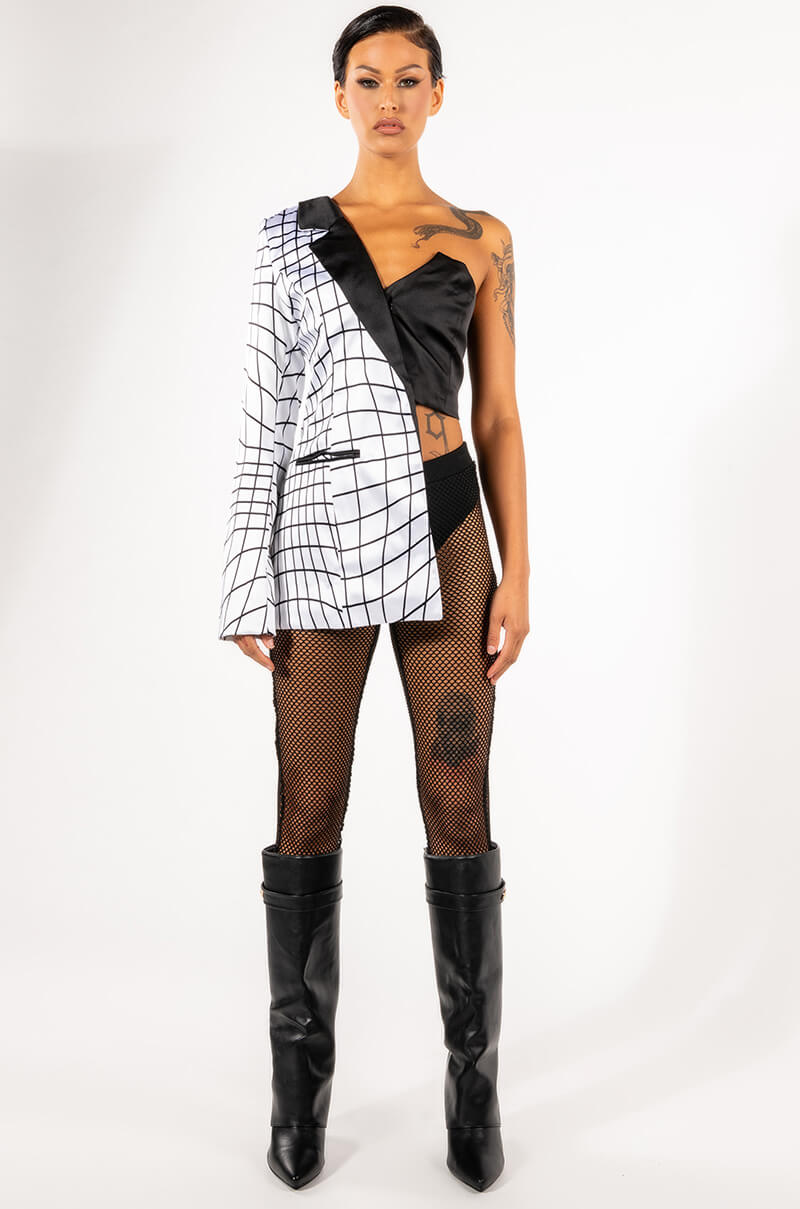 OFF THE GRID GRID GRID ONE SHOULDER BLAZER