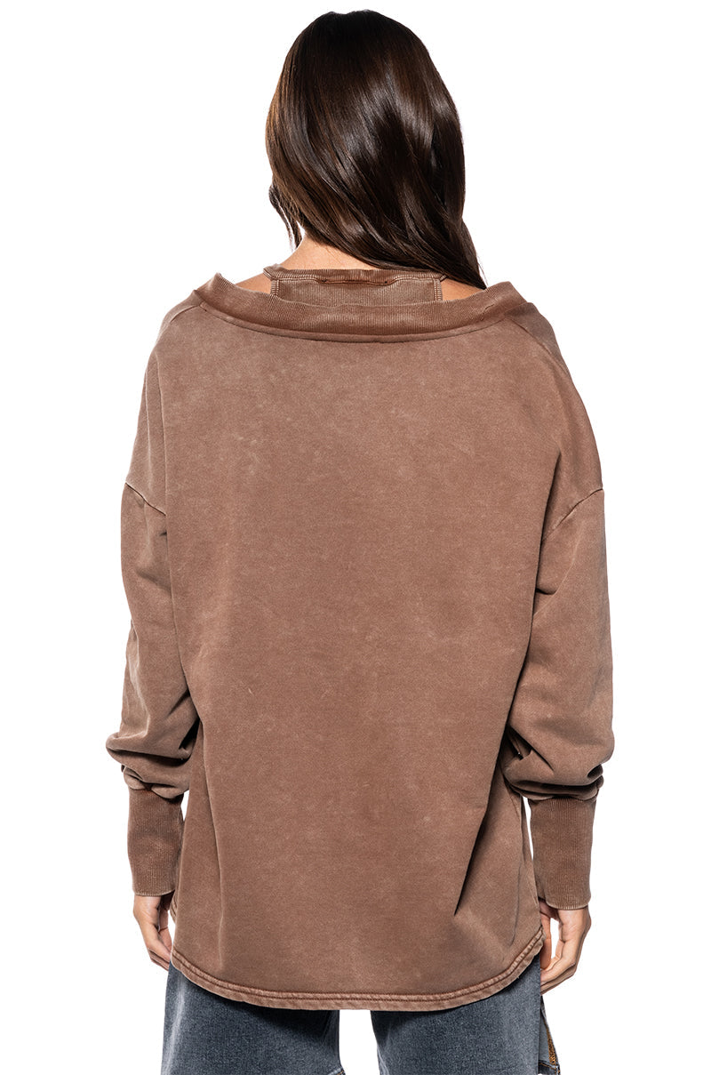 ON THE GO TWO PIECE TANK TOP SWEATSHIRT SET