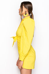 OUT OF MY WAY SLEEVE DETAIL MINI DRESS