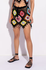 PACK YOUR BAGS RHINESTONE TRIM CROCHET SHORTS
