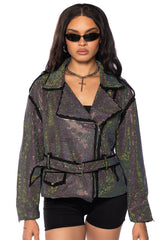 PARIS CRYSTAL WRAP MOTO JACKET