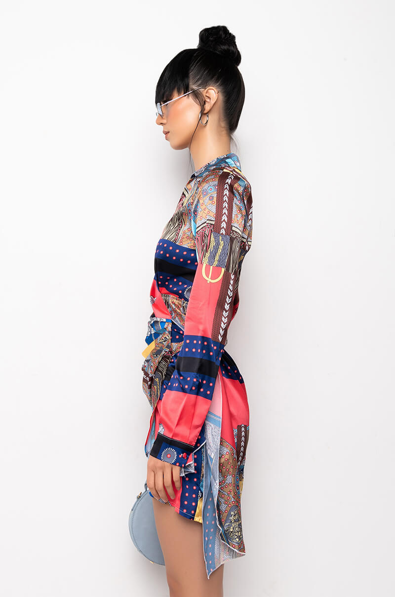 PLAY IT RIGHT WRAP MINI DRESS
