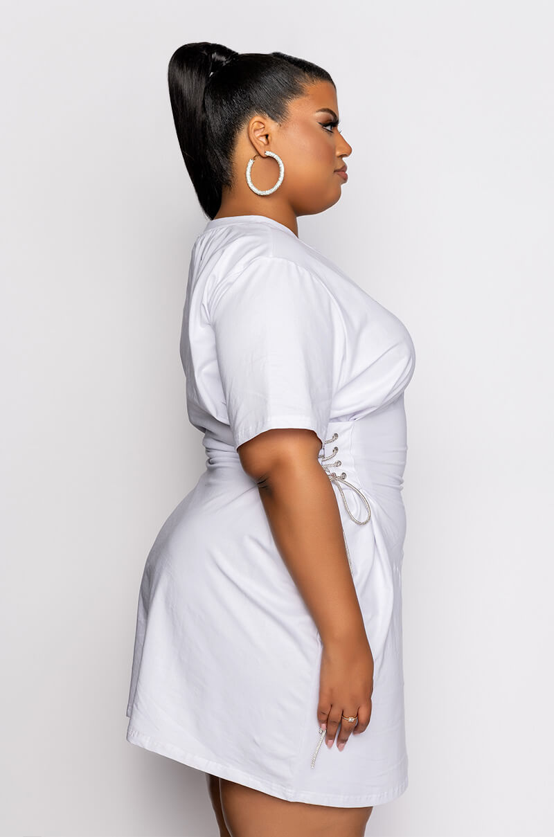 PLUS GET MONEY GRAPHIC T SHIRT DRESS