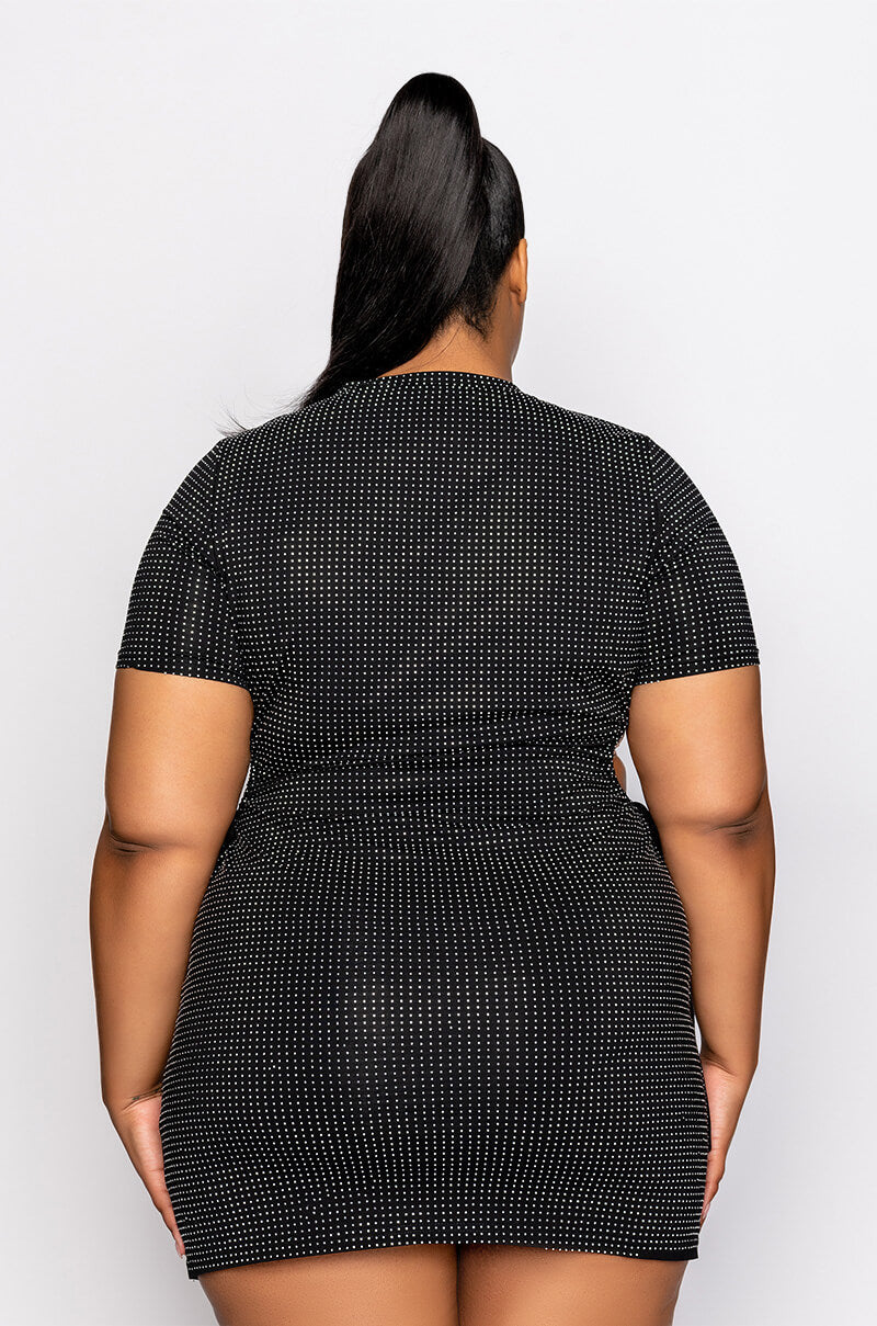 PLUS LEVEL UP T SHIRT DRESS WITH SIDE CUT OUT