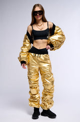 PUT A SMILE ON METALLIC JOGGER