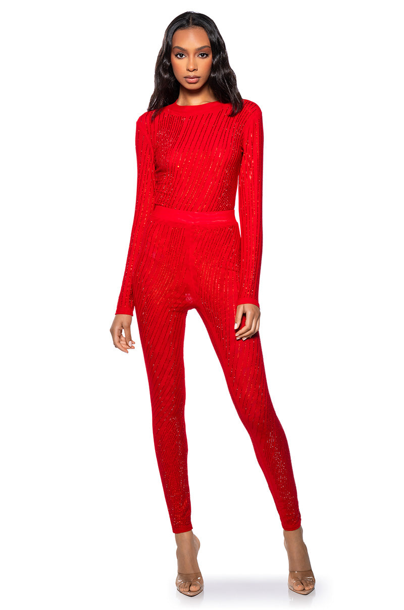 QUEEN OF LOVE RHINESTONE BODYSUIT