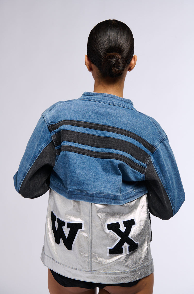 RACING QUEEN DENIM TWO IN ONE BOMBER