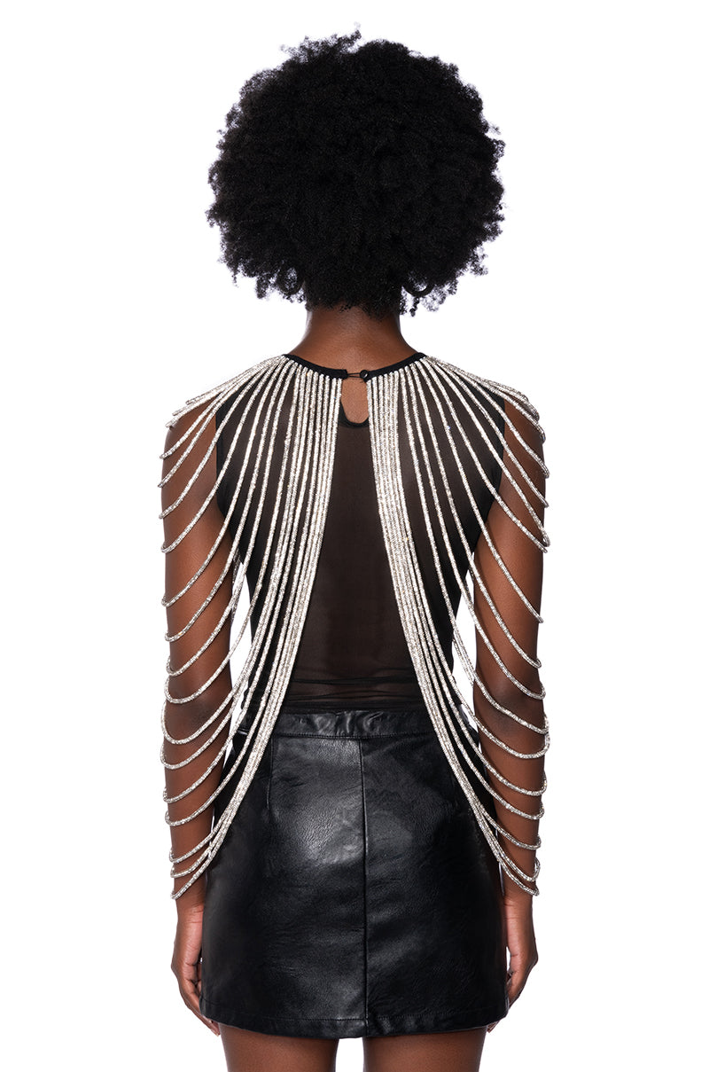 RHINESTONE EMBELLISHED DETAIL TOP