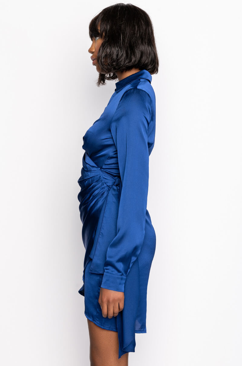 RIGHT MOVES WRAP MINI DRESS