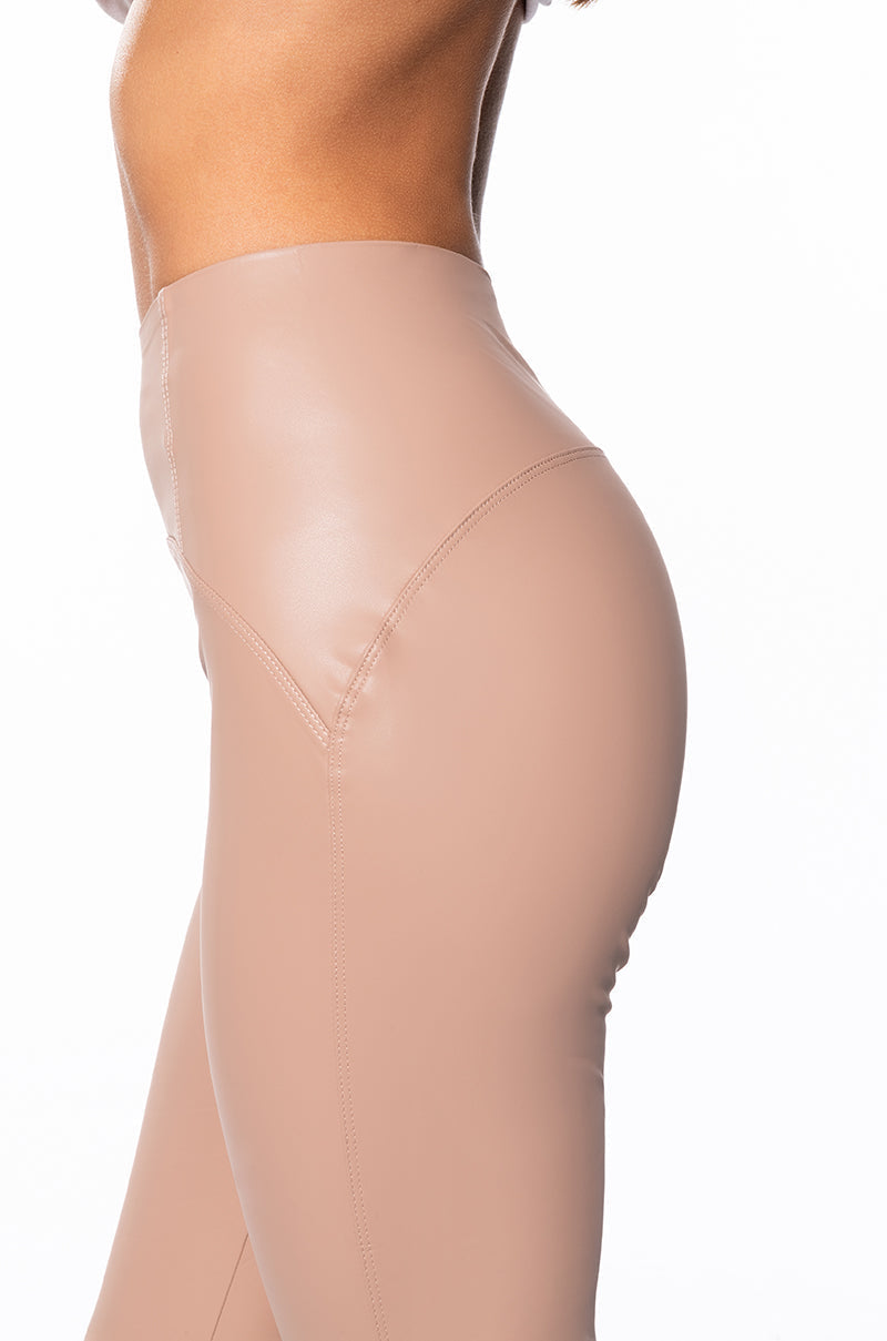 RIO HIGH RISE LEGGING WITH 4 WAY STRETCH IN BEIGE