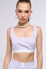 ROWAN POPLIN STRIPE BRALETTE