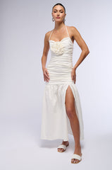 ROYAL FLORAL POPLIN MAXI DRESS