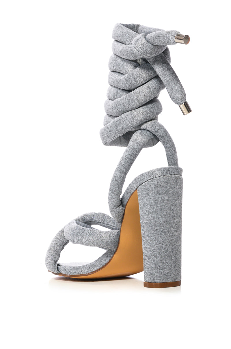 ROYALE GRAY GIANT LACE UP SANDAL