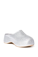 EMELIA EMBELLISHED CLOG IN SILVER