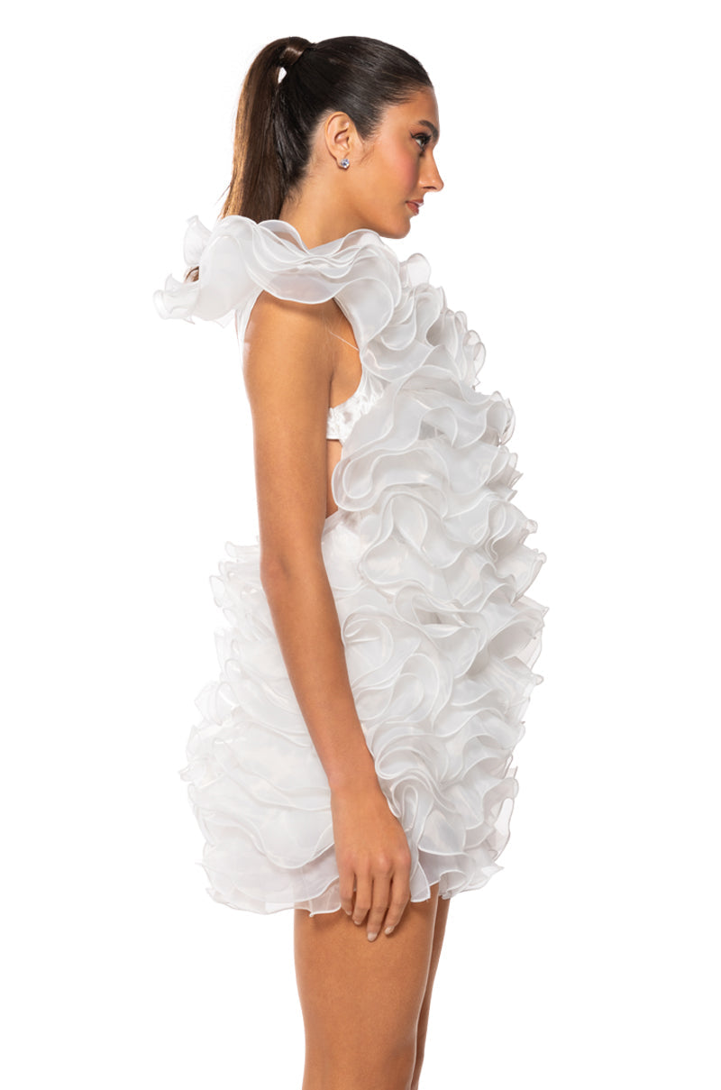 RAOLA ULTRA RUFFLED SLEEVELESS DRESS